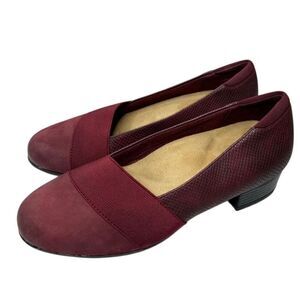 Trotters Loafers‎ Size 5 Red Wine Leather Padded Slip On Casual Shoes NEW